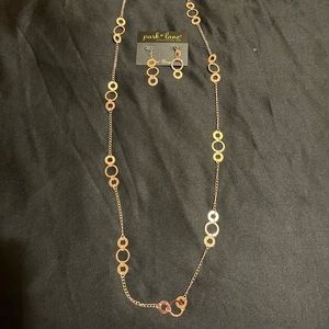 Park Lane Chic Necklace and Earring Set - Rose Gold